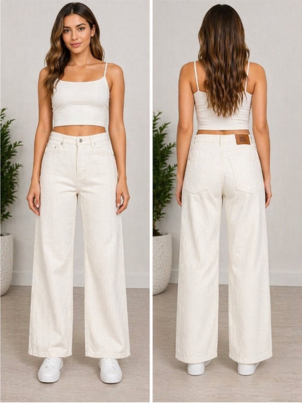 BDG Off-White Corduroy High-Rise Pants - Picture 9 of 9